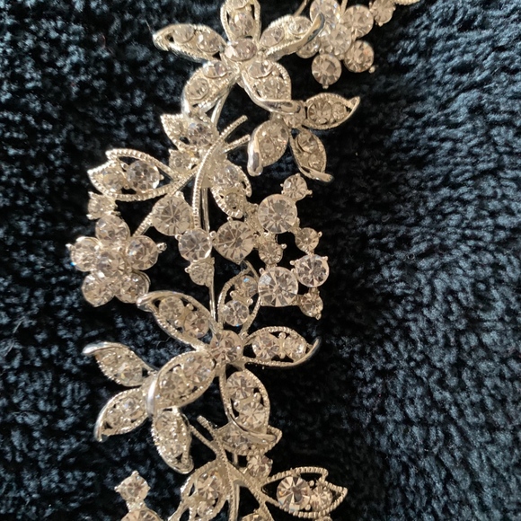 Elegant Wedding Silver Flower Hair Accessory/ Belt main image 4